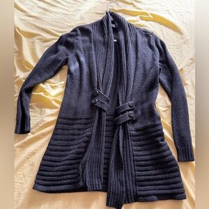 AB Studio Charcoal Ribbed Cardigan